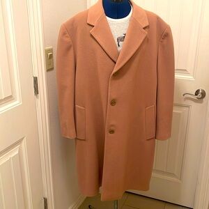 Vintage Danieli Mens Camel Color Wool & Cashmere Overcoat Made In Italy Size 48R